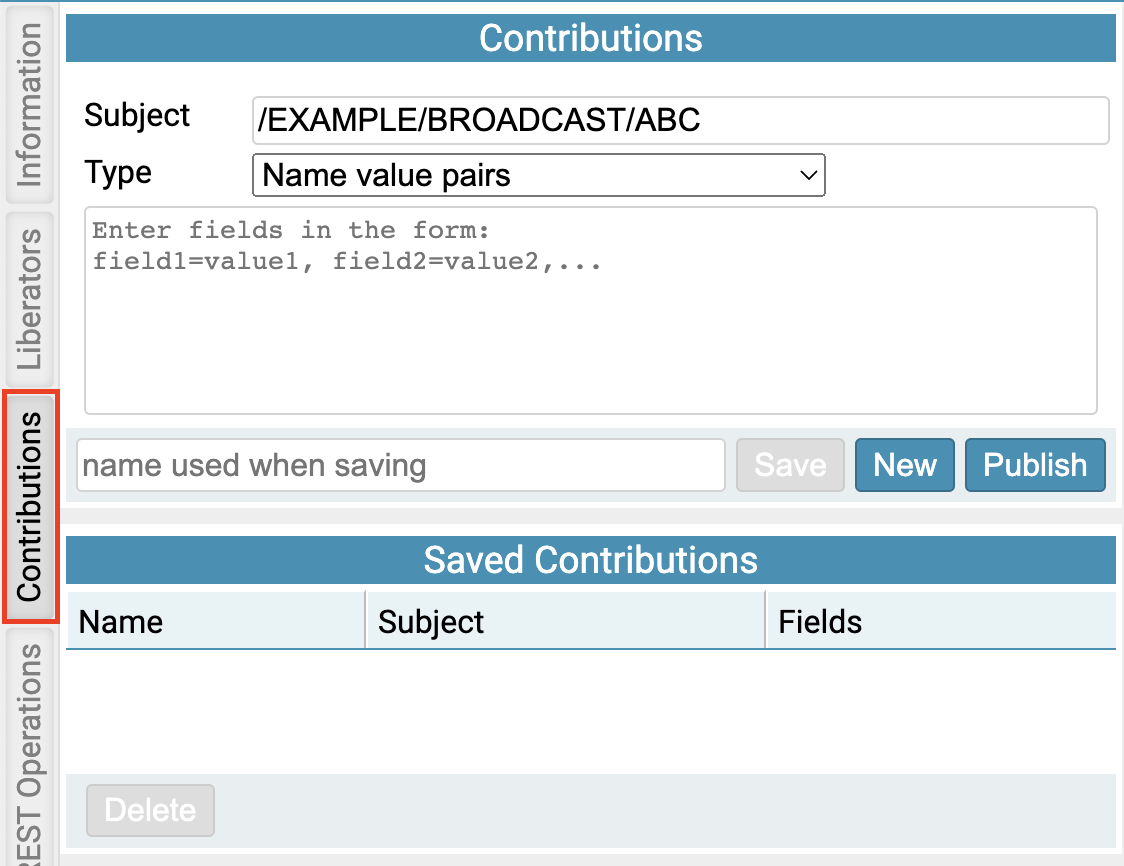 Screenshot showing the contributions tab