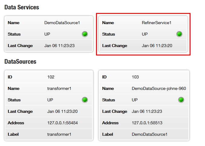 Refiner service status shown on Liberator status page