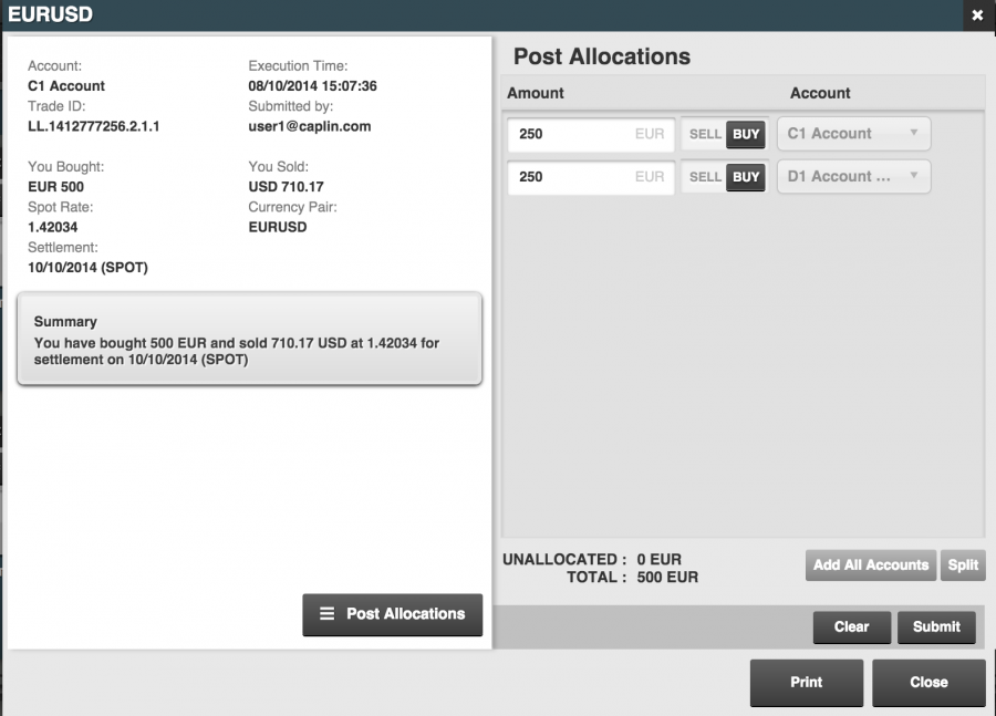 allocations entry