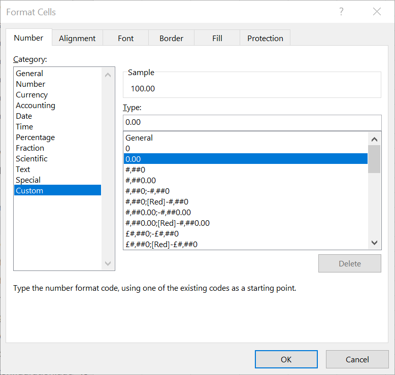 excel number format dialog