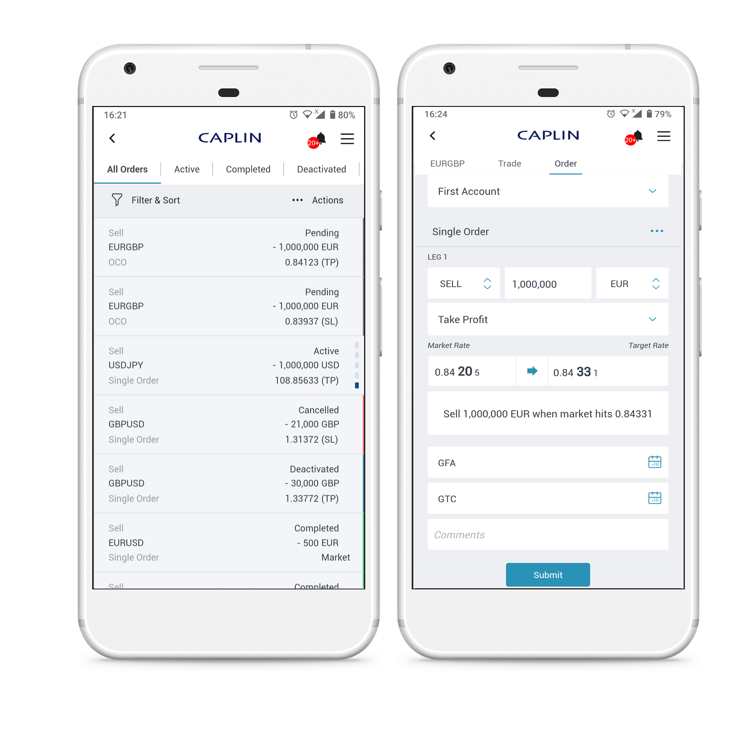 fx mobile orders screens