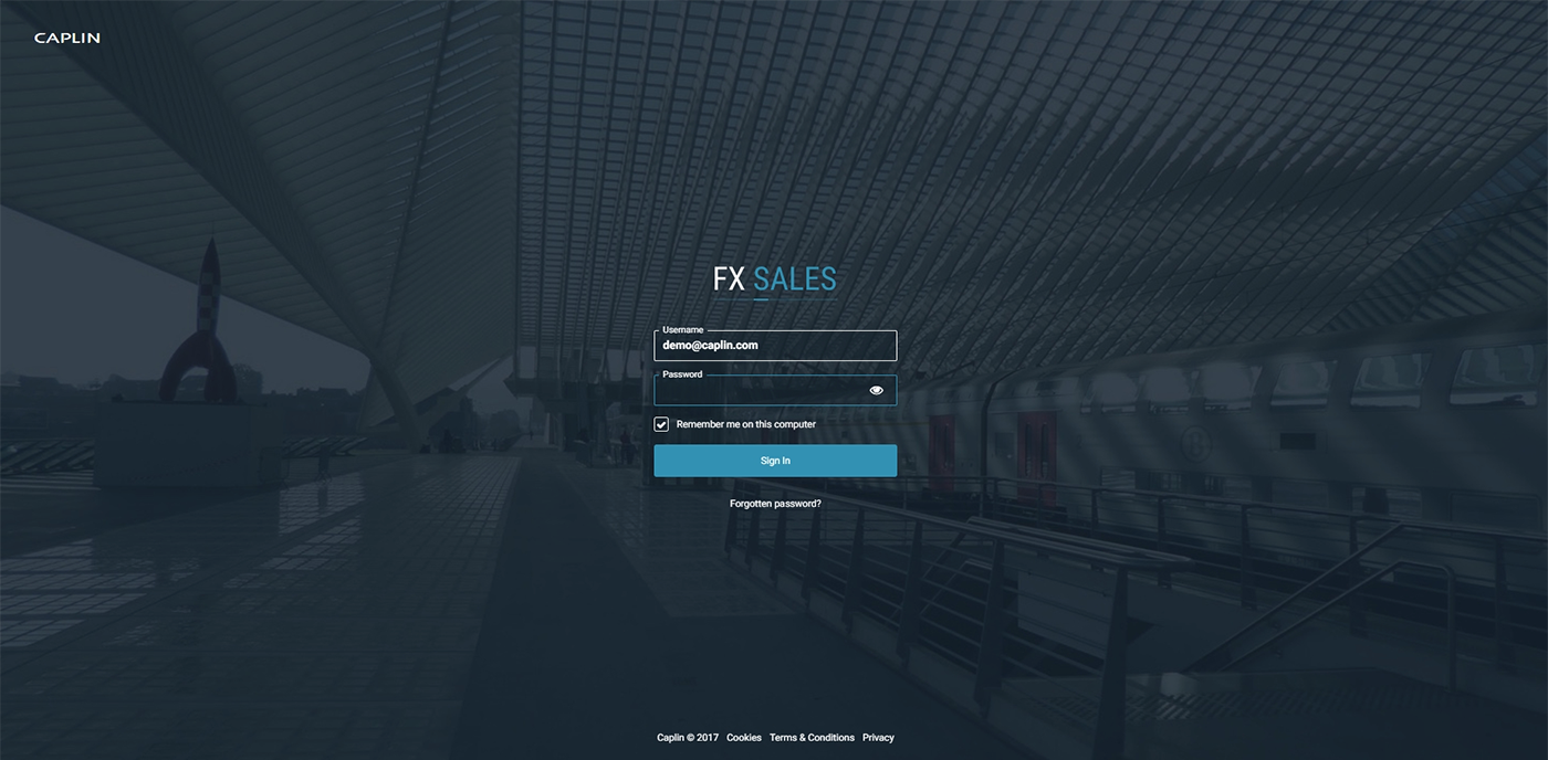 fx sales authentication login page