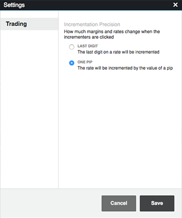 fxsales user preferences dialog