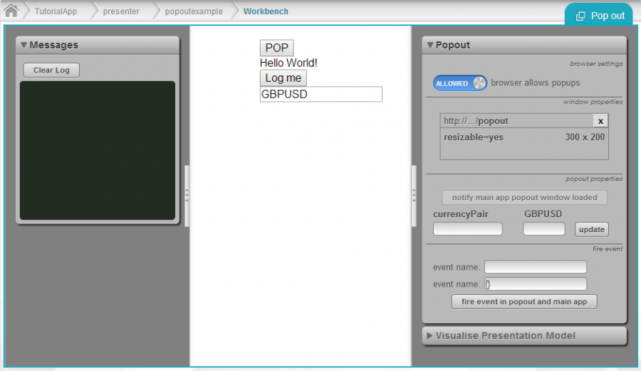 screen capture of expanded pop-out workbench tool showing currency pair property